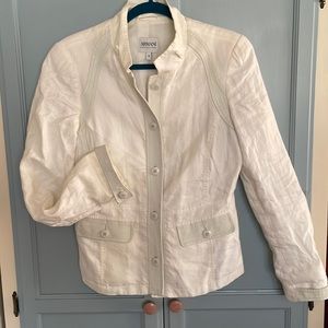 White/ivory Armani jacket with leather trim